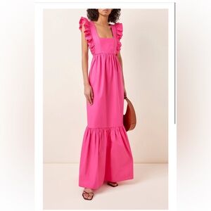 Self Portrait Ruffled Cotton Maxi Dress